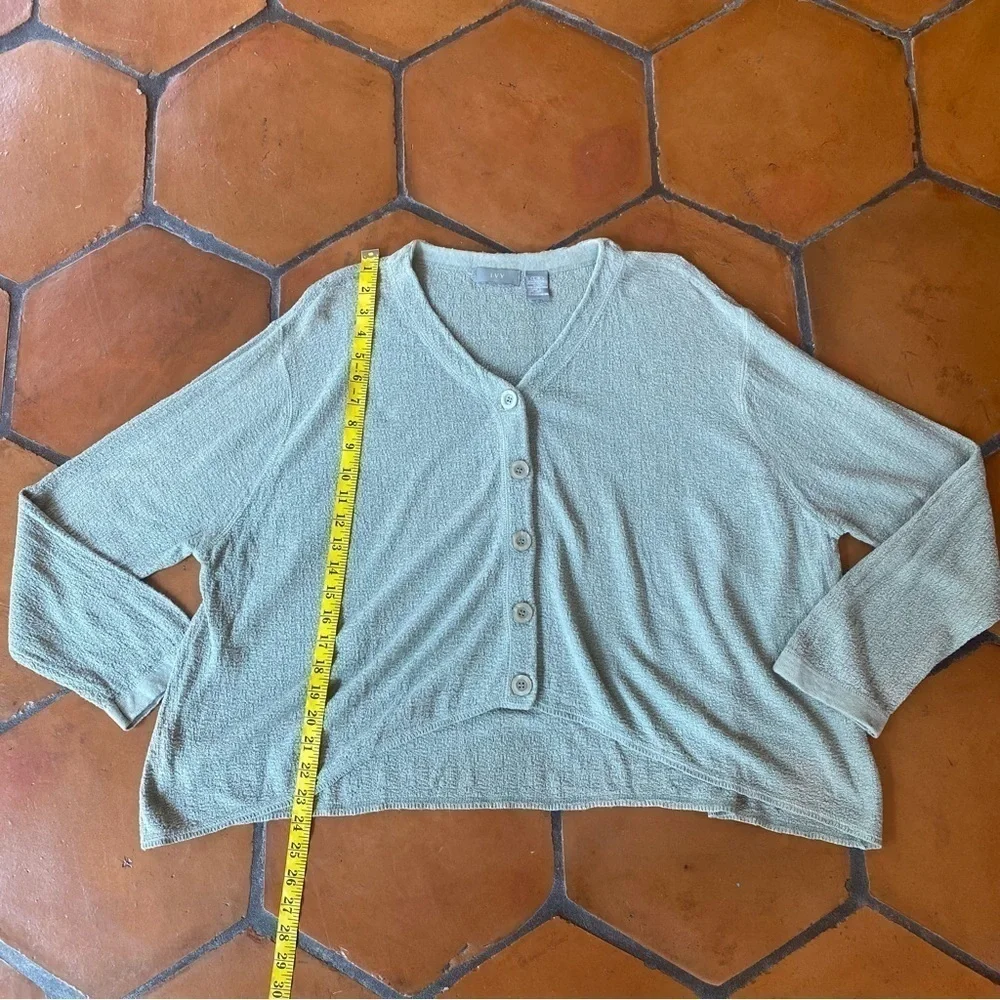 Ivy Clothing Women's Linen V Neck Button Front Lagenlook Blouse Size Large L - Picture 6 of 6